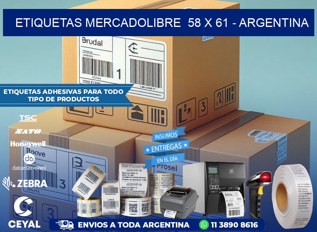 ETIQUETAS MERCADOLIBRE  58 x 61 – ARGENTINA