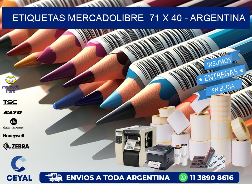 ETIQUETAS MERCADOLIBRE  71 x 40 - ARGENTINA