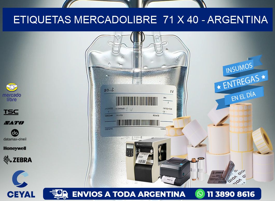 ETIQUETAS MERCADOLIBRE  71 x 40 – ARGENTINA