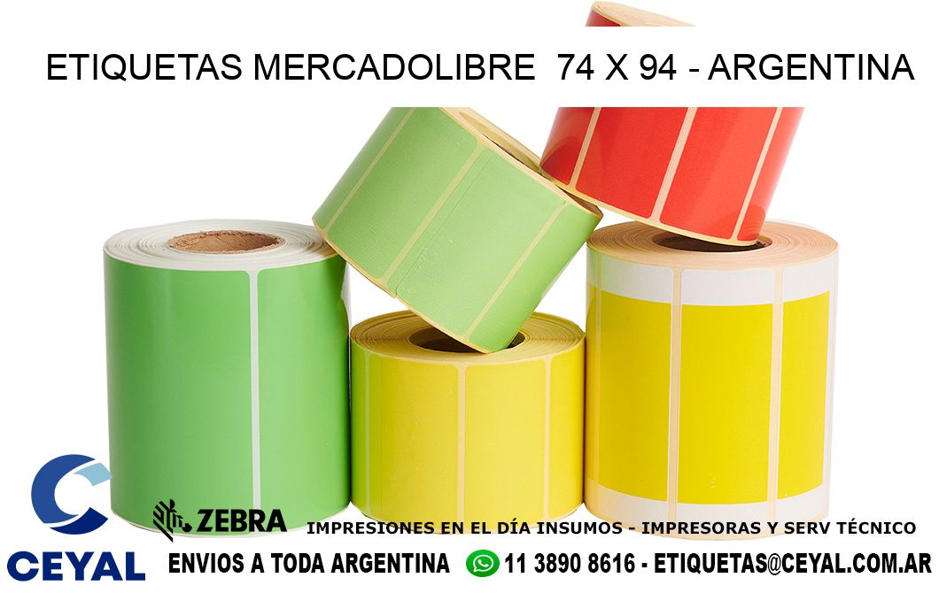 ETIQUETAS MERCADOLIBRE  74 x 94 - ARGENTINA