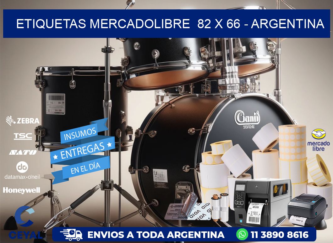 ETIQUETAS MERCADOLIBRE  82 x 66 - ARGENTINA