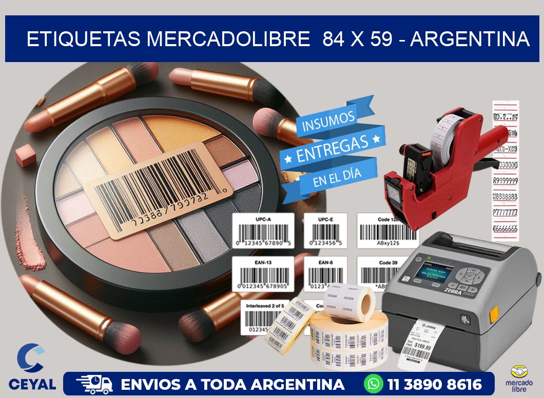 ETIQUETAS MERCADOLIBRE  84 x 59 - ARGENTINA