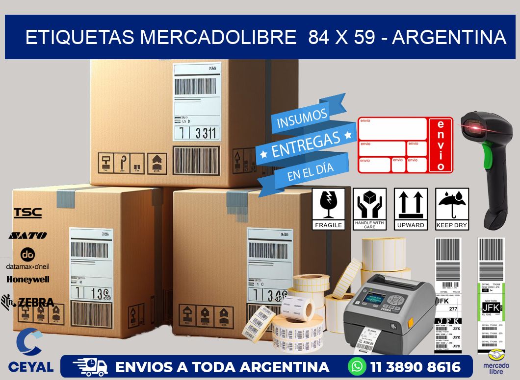 ETIQUETAS MERCADOLIBRE  84 x 59 - ARGENTINA