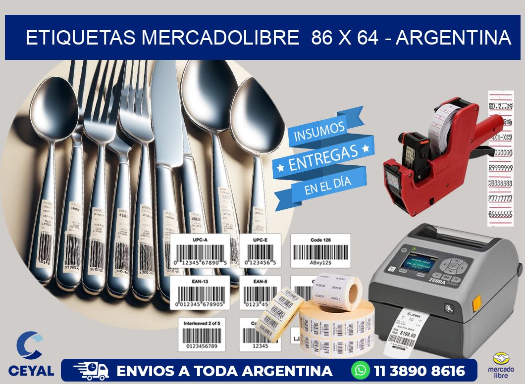 ETIQUETAS MERCADOLIBRE  86 x 64 – ARGENTINA