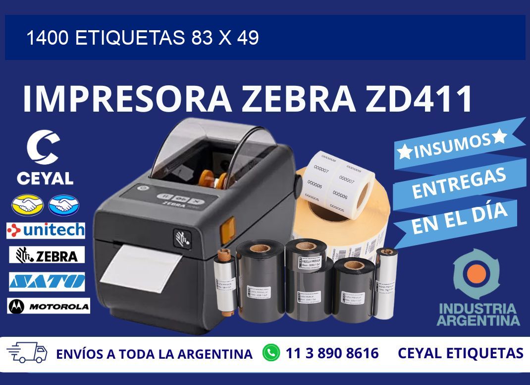 1400 ETIQUETAS 83 x 49