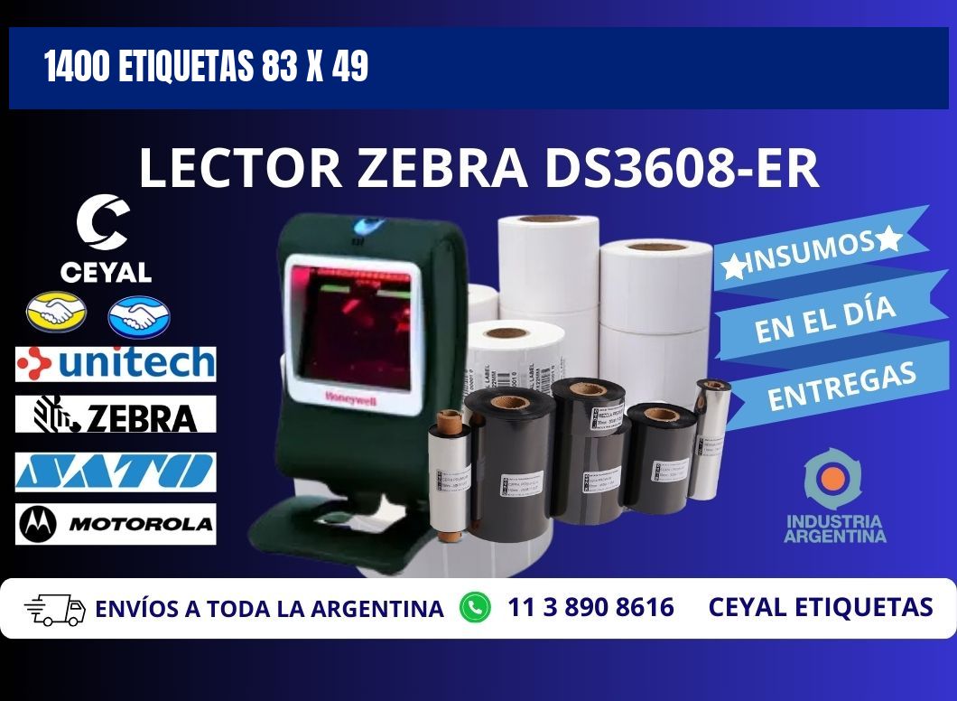 1400 ETIQUETAS 83 x 49