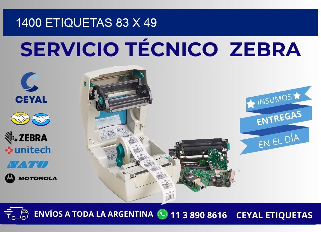 1400 ETIQUETAS 83 x 49
