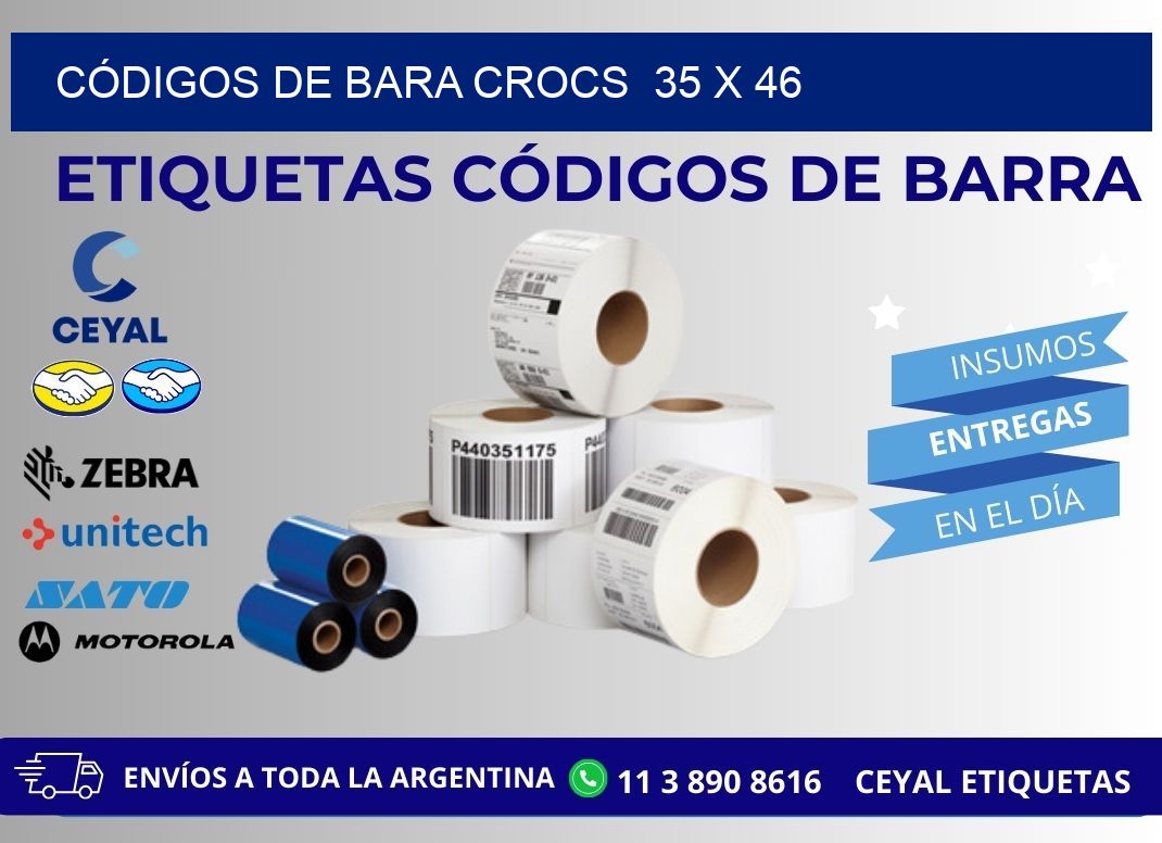 CÓDIGOS DE BARA CROCS  35 x 46