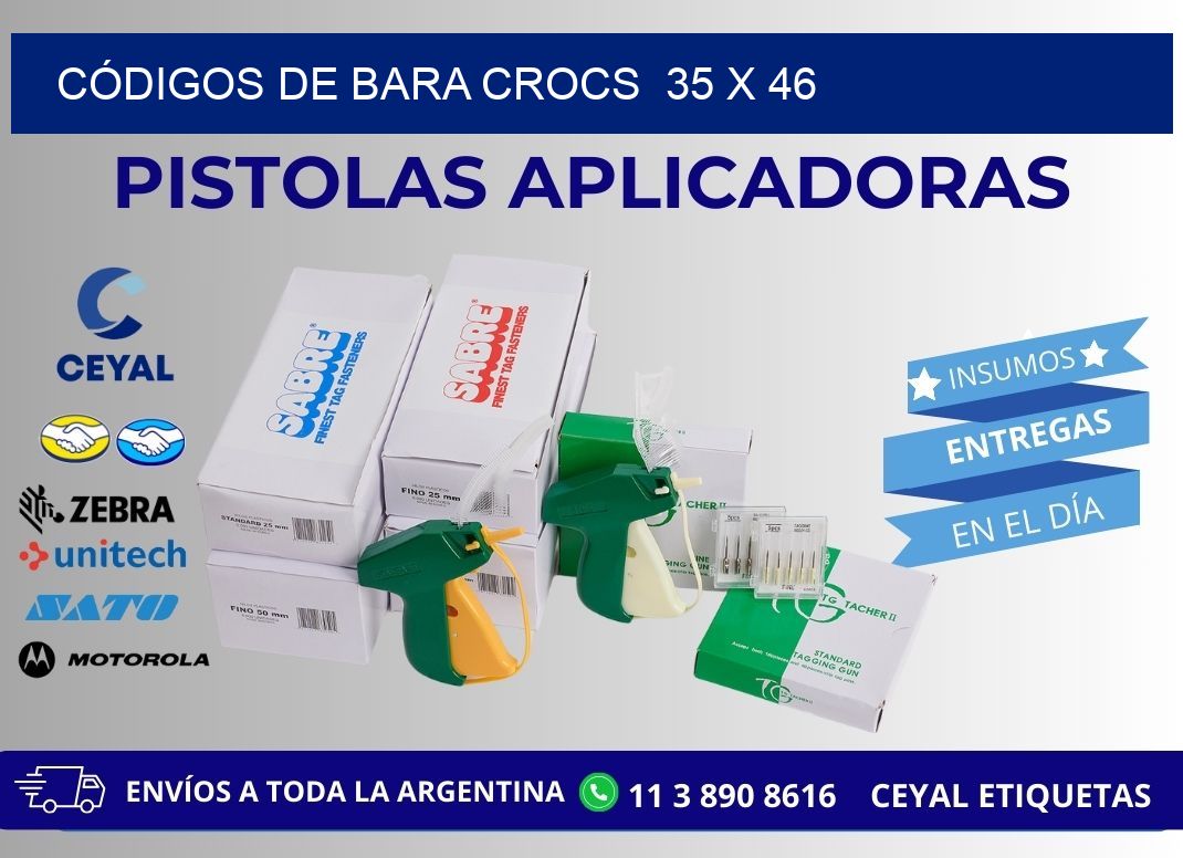 CÓDIGOS DE BARA CROCS  35 x 46