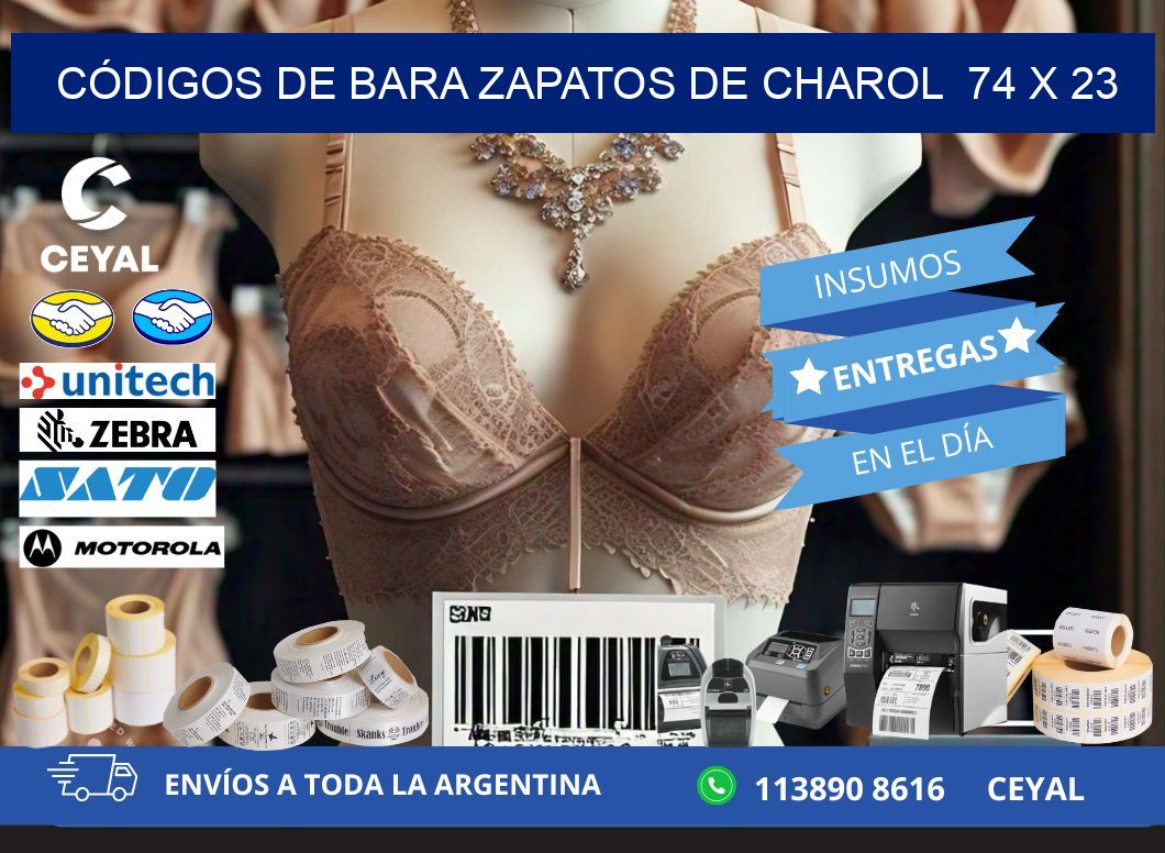 CÓDIGOS DE BARA ZAPATOS DE CHAROL  74 x 23