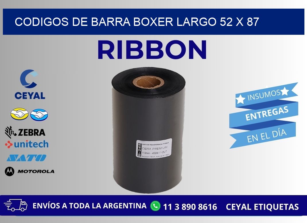 CODIGOS DE BARRA BOXER LARGO 52 x 87