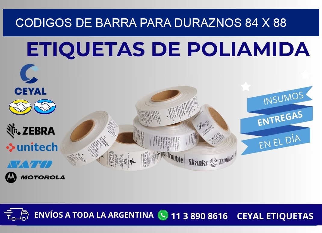 CODIGOS DE BARRA PARA DURAZNOS 84 x 88