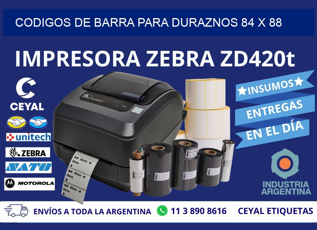 CODIGOS DE BARRA PARA DURAZNOS 84 x 88