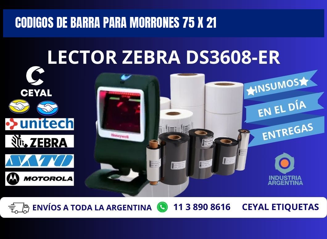 CODIGOS DE BARRA PARA MORRONES 75 x 21