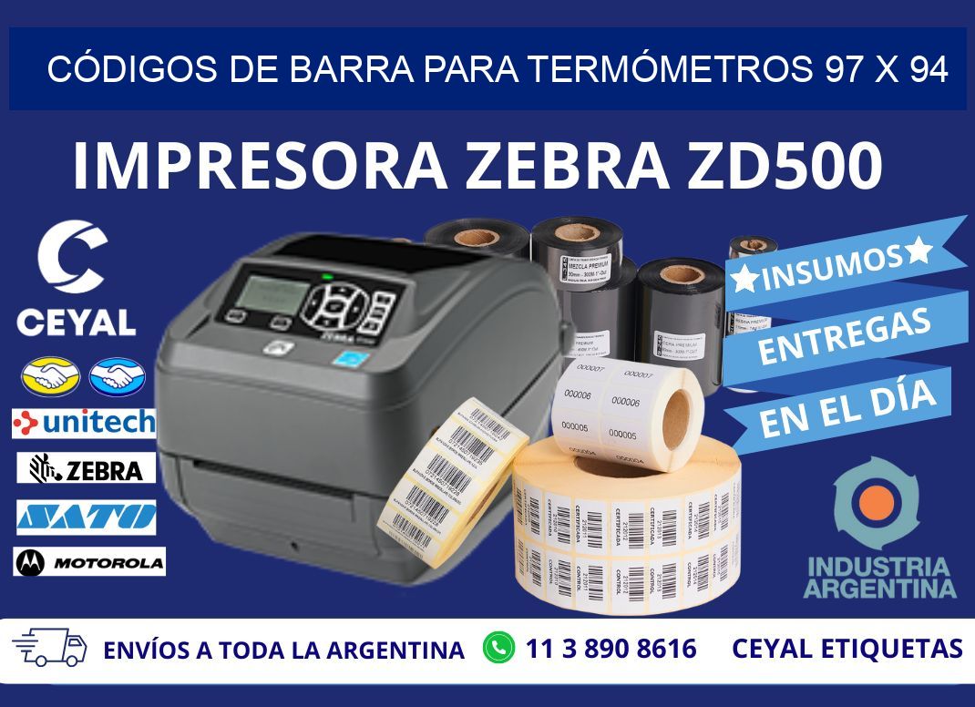CÓDIGOS DE BARRA PARA TERMÓMETROS 97 x 94