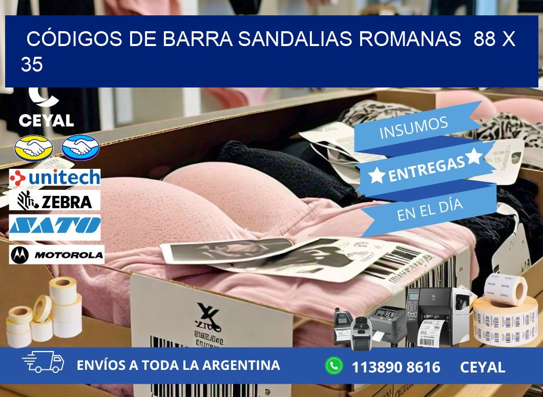 CÓDIGOS DE BARRA SANDALIAS ROMANAS  88 x 35