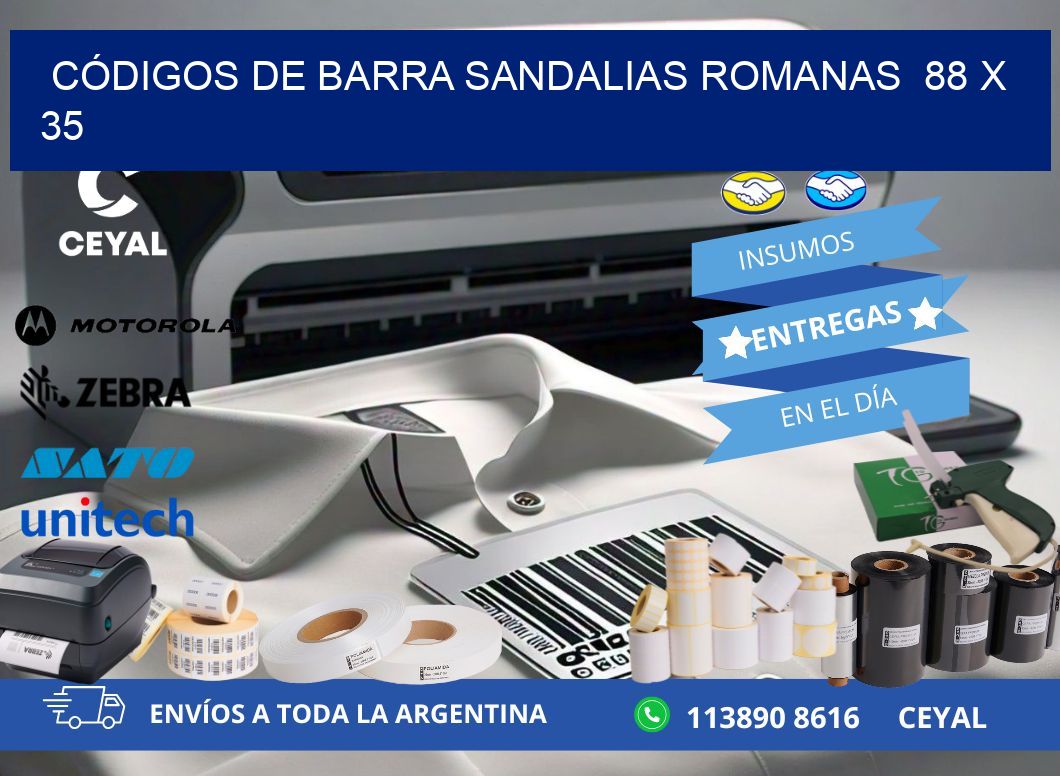 CÓDIGOS DE BARRA SANDALIAS ROMANAS  88 x 35