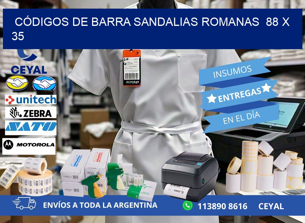 CÓDIGOS DE BARRA SANDALIAS ROMANAS  88 x 35