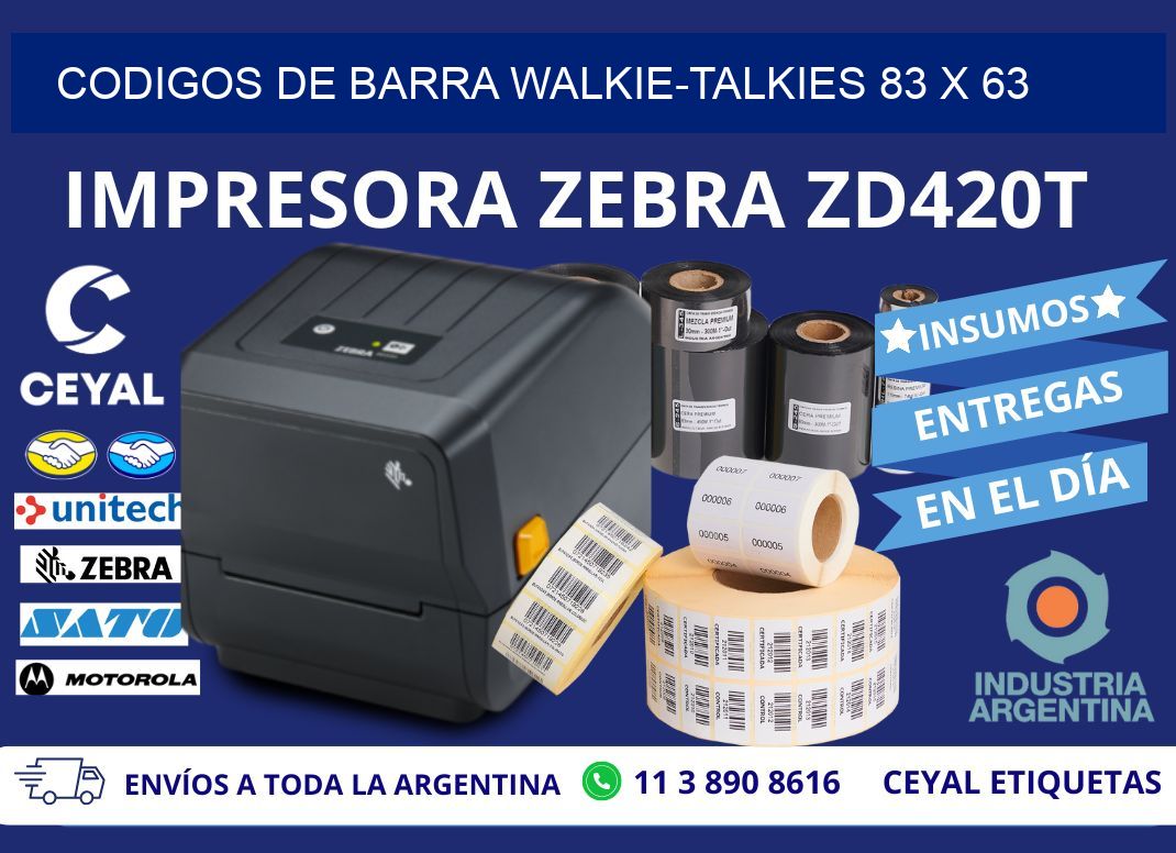 CODIGOS DE BARRA WALKIE-TALKIES 83 x 63