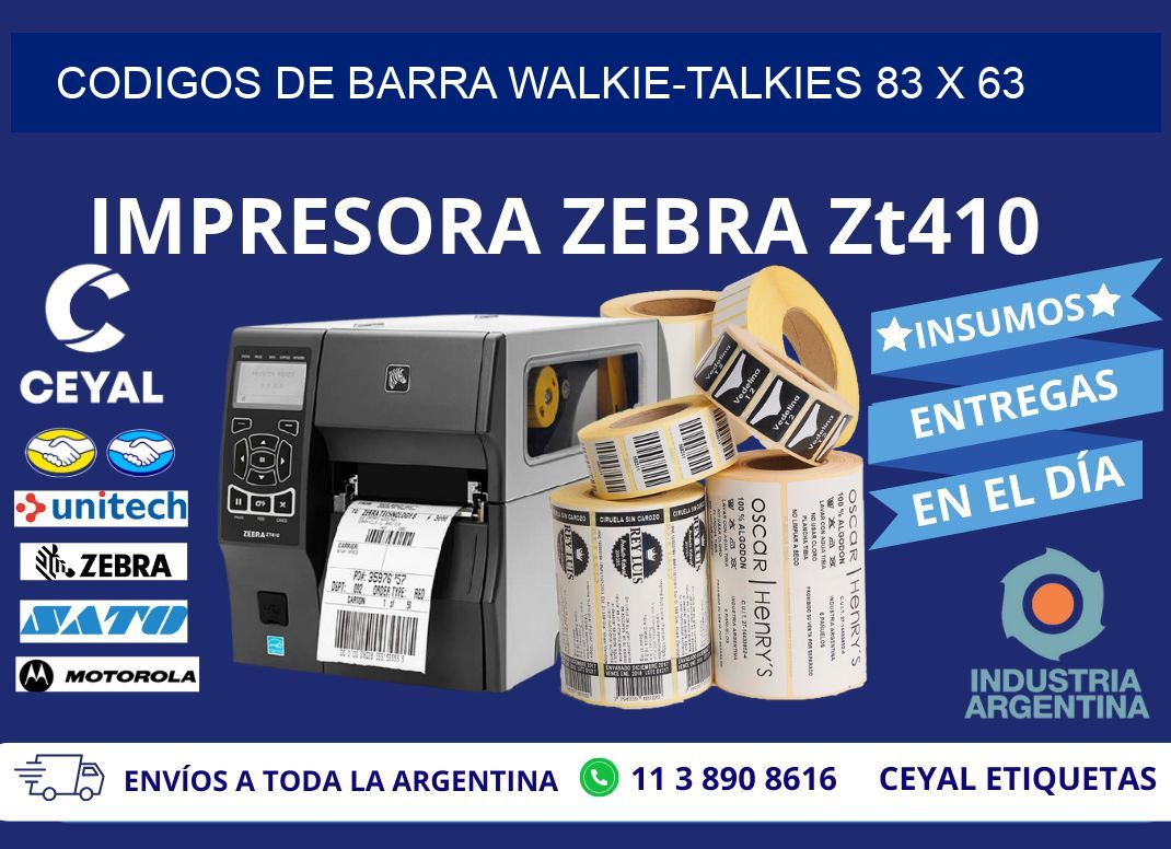 CODIGOS DE BARRA WALKIE-TALKIES 83 x 63