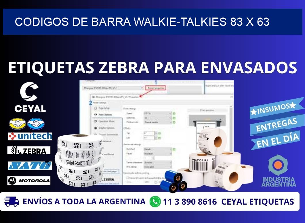 CODIGOS DE BARRA WALKIE-TALKIES 83 x 63