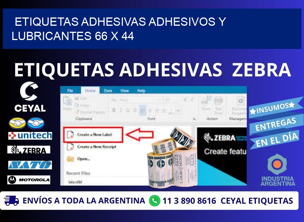 ETIQUETAS ADHESIVAS ADHESIVOS Y LUBRICANTES 66 x 44