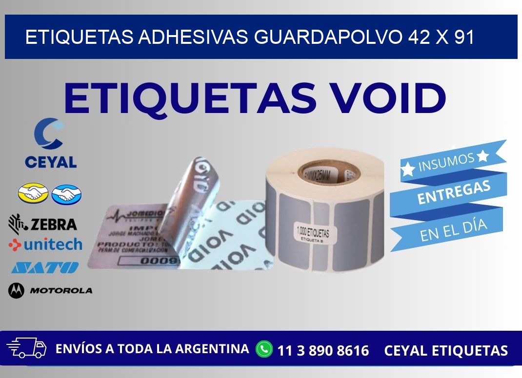 ETIQUETAS ADHESIVAS GUARDAPOLVO 42 x 91