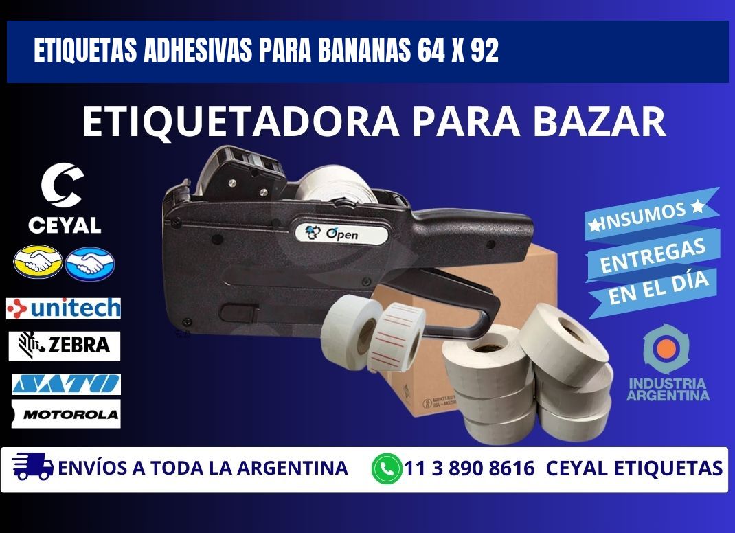 ETIQUETAS ADHESIVAS PARA BANANAS 64 x 92