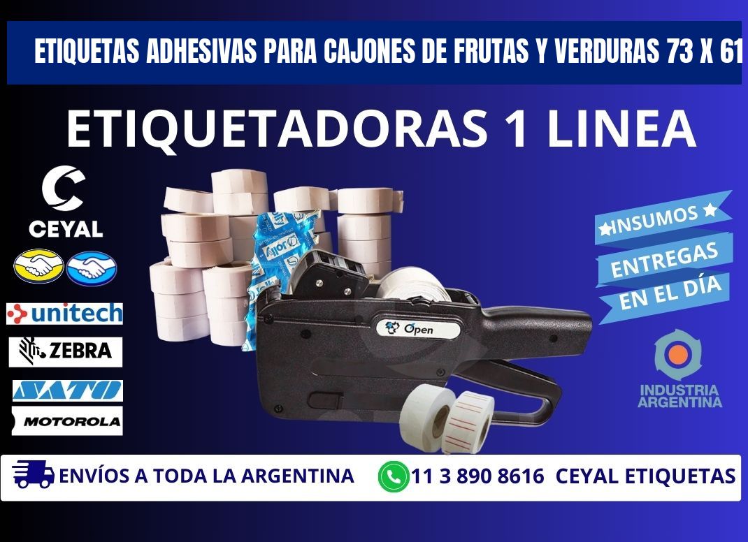 ETIQUETAS ADHESIVAS PARA CAJONES DE FRUTAS Y VERDURAS 73 x 61