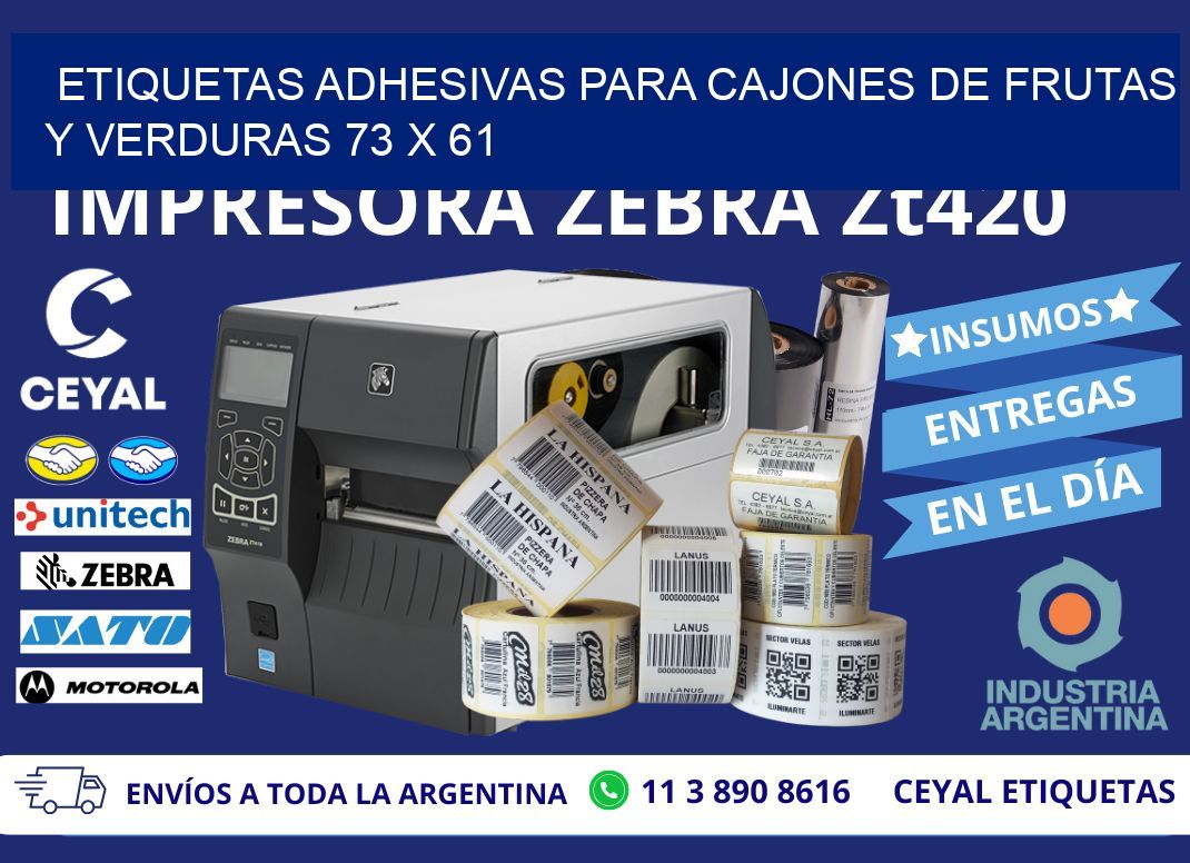 ETIQUETAS ADHESIVAS PARA CAJONES DE FRUTAS Y VERDURAS 73 x 61