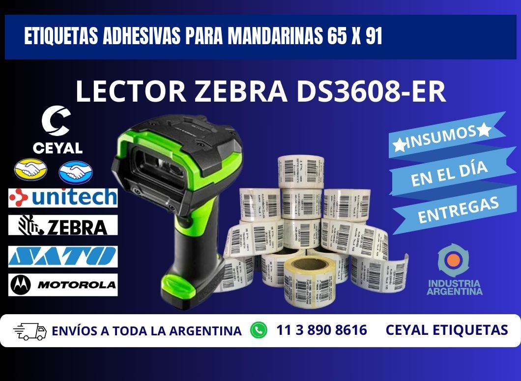 ETIQUETAS ADHESIVAS PARA MANDARINAS 65 x 91