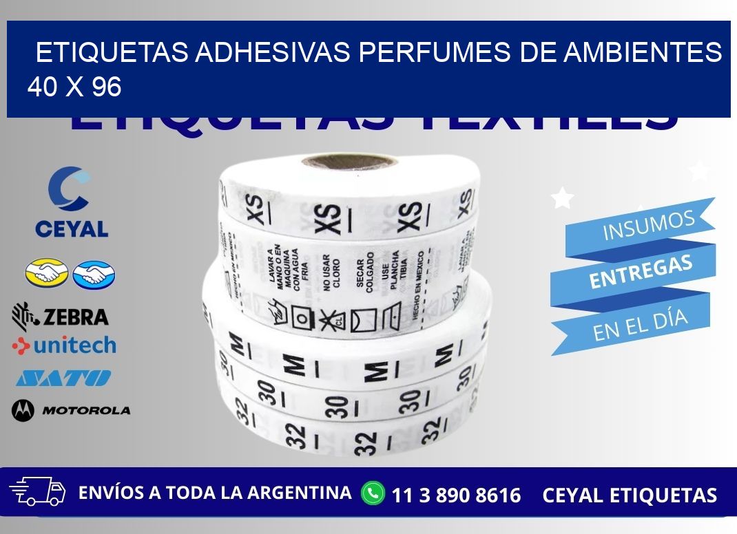 ETIQUETAS ADHESIVAS PERFUMES DE AMBIENTES 40 x 96