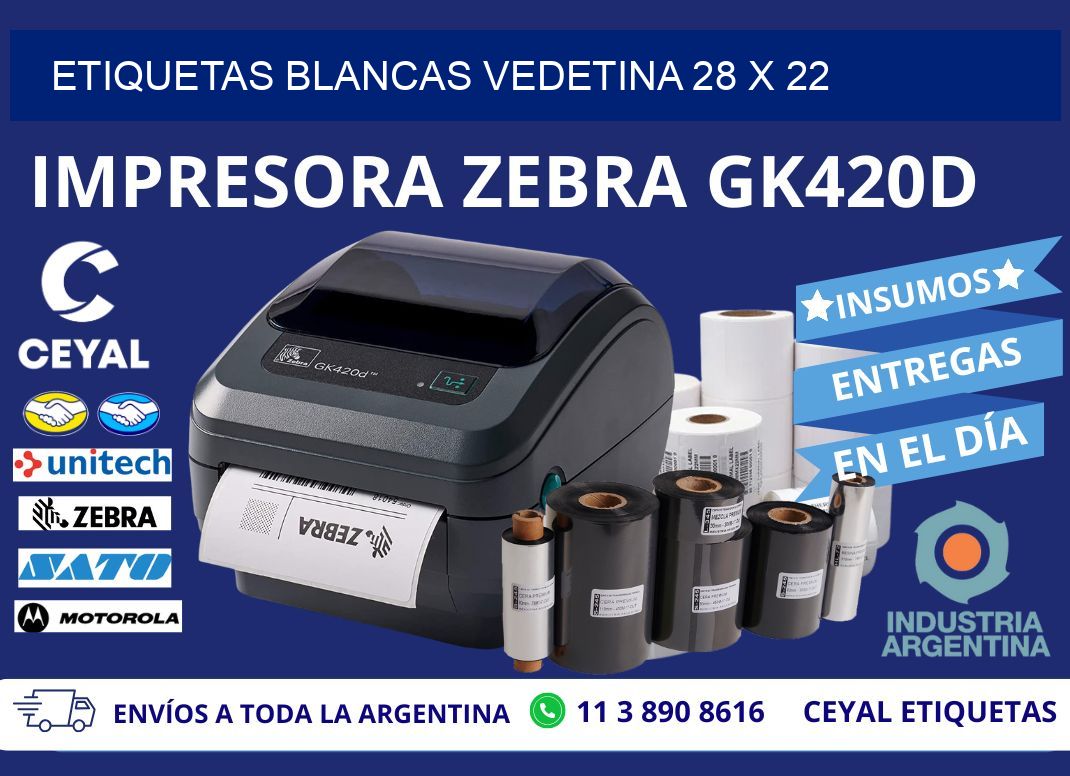ETIQUETAS BLANCAS VEDETINA 28 x 22