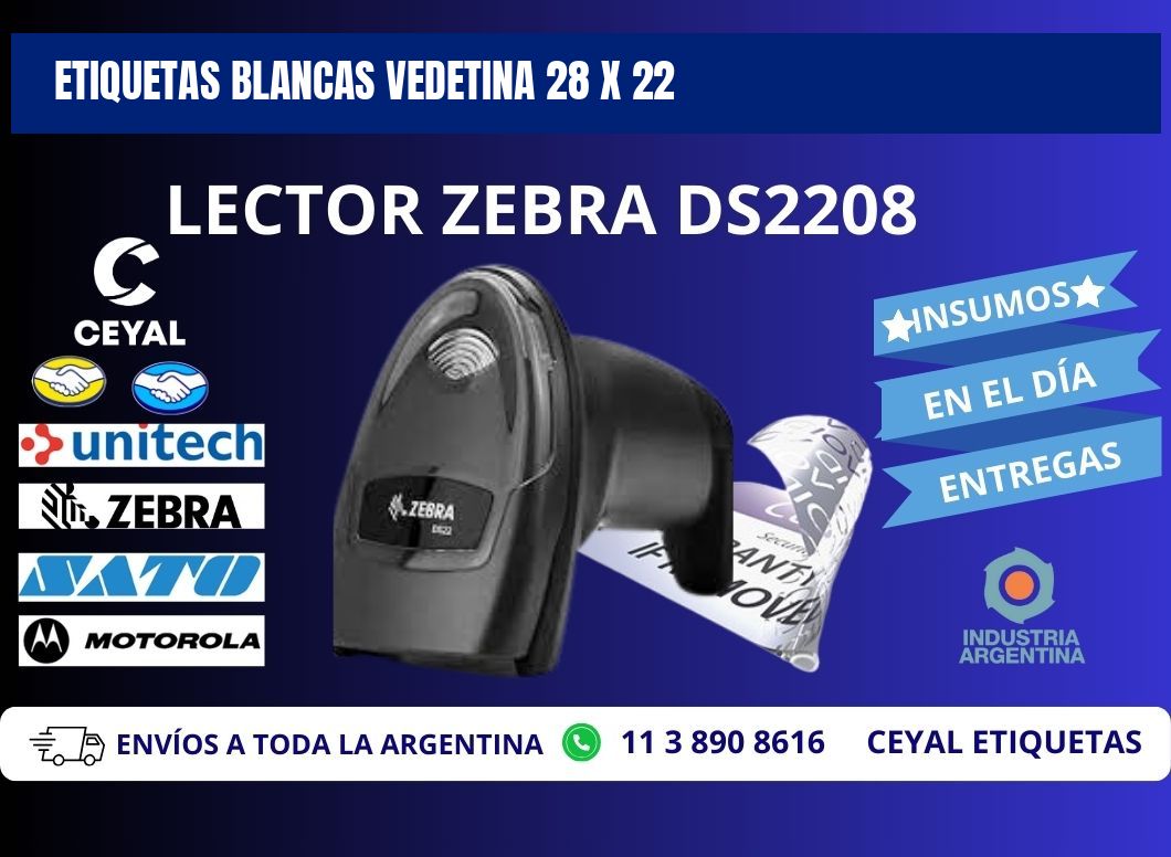 ETIQUETAS BLANCAS VEDETINA 28 x 22