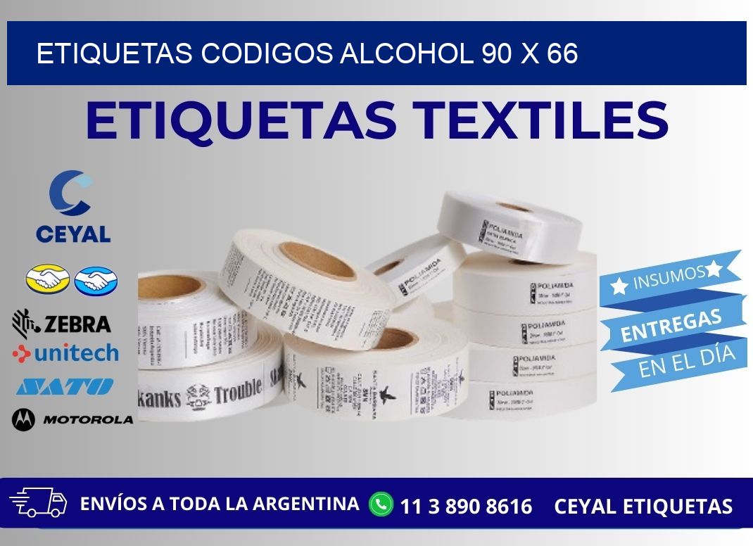 ETIQUETAS CODIGOS ALCOHOL 90 x 66