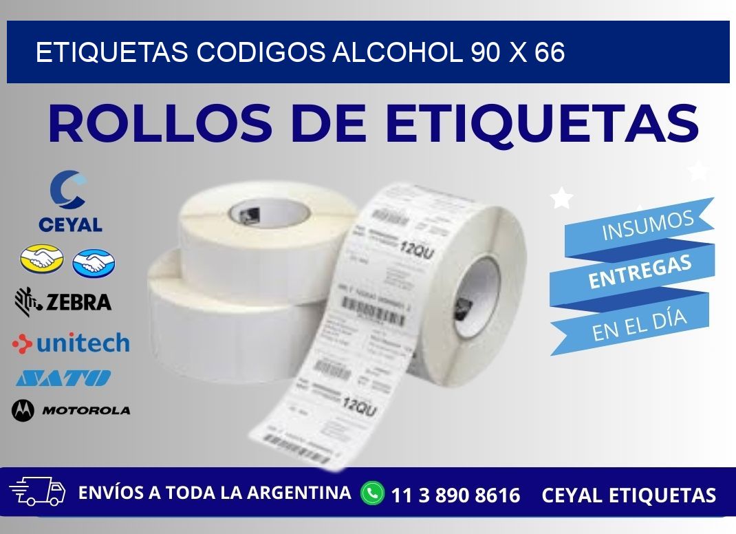 ETIQUETAS CODIGOS ALCOHOL 90 x 66