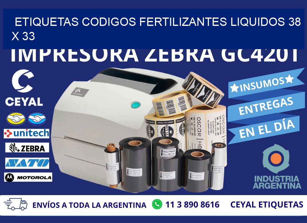 ETIQUETAS CODIGOS FERTILIZANTES LIQUIDOS 38 x 33