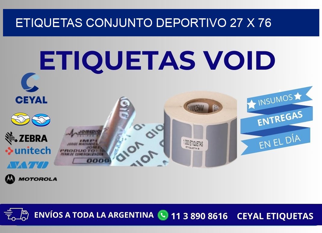 ETIQUETAS CONJUNTO DEPORTIVO 27 x 76