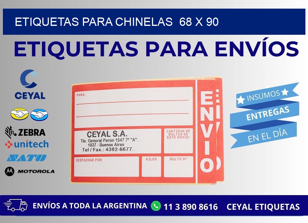 ETIQUETAS PARA CHINELAS  68 x 90