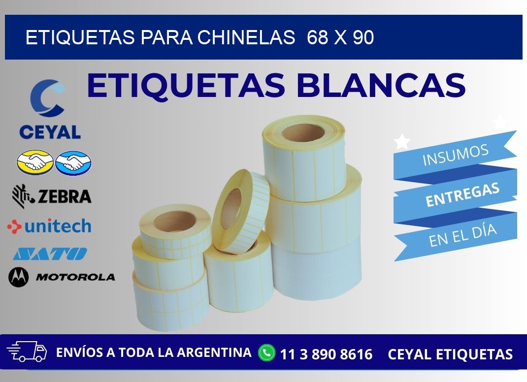 ETIQUETAS PARA CHINELAS  68 x 90