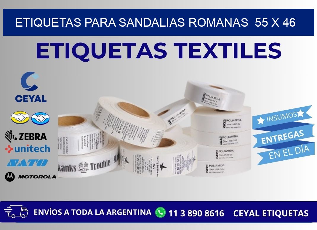 ETIQUETAS PARA SANDALIAS ROMANAS  55 x 46