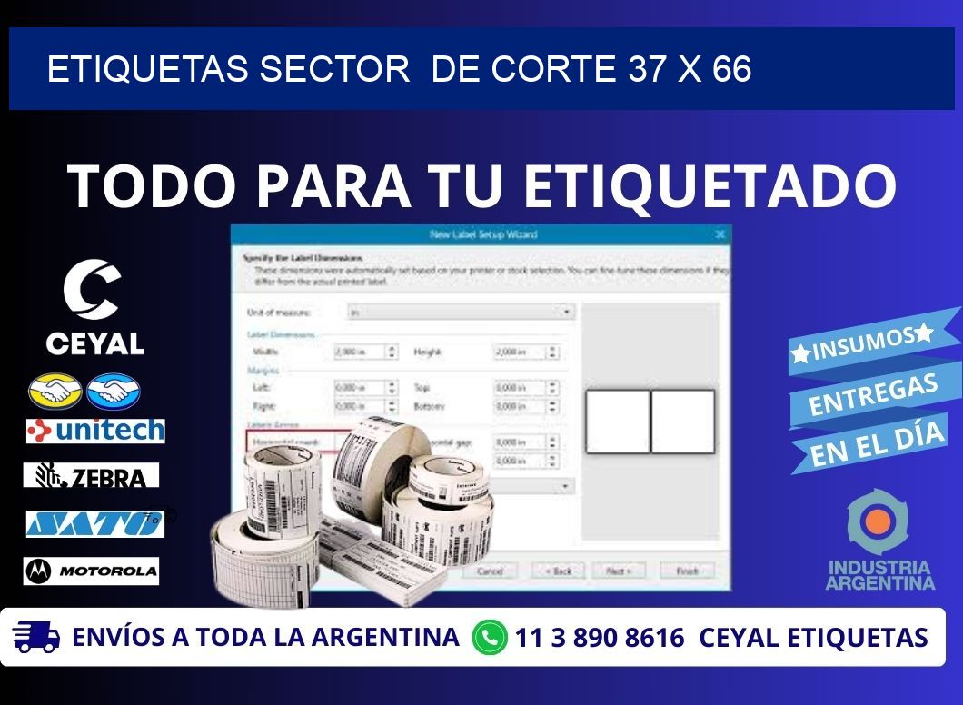 ETIQUETAS SECTOR  DE CORTE 37 x 66