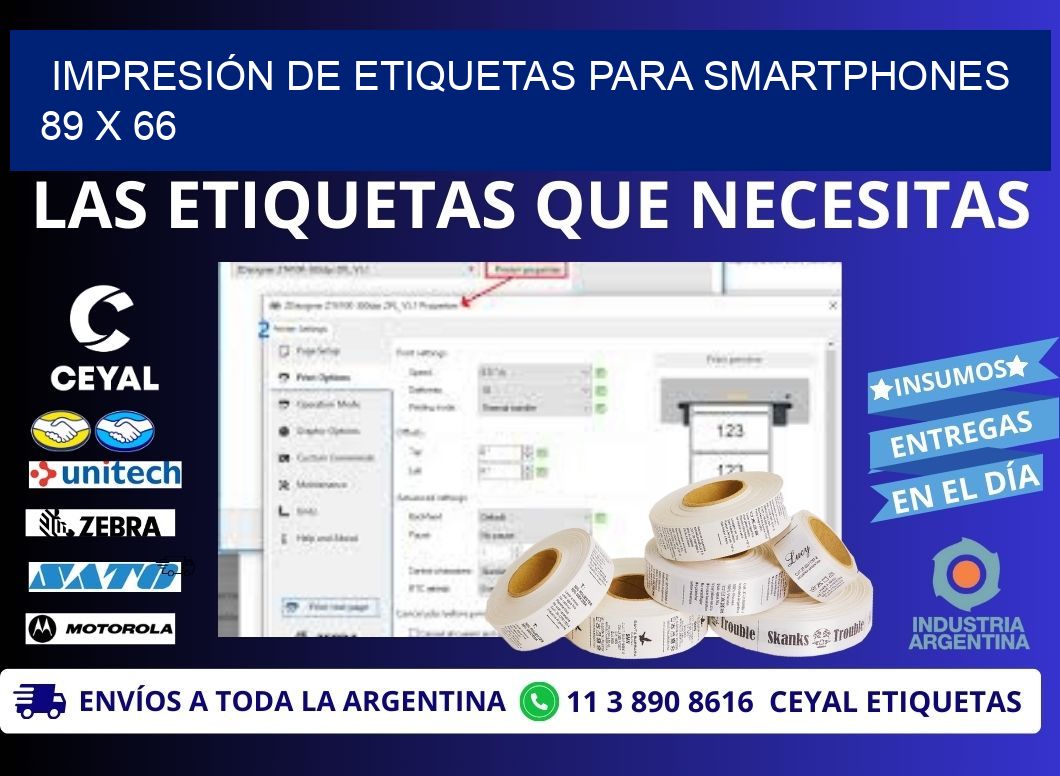 IMPRESIÓN DE ETIQUETAS PARA SMARTPHONES 89 x 66