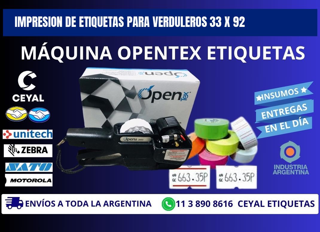 IMPRESION DE ETIQUETAS PARA VERDULEROS 33 x 92