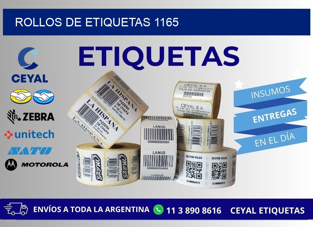 ROLLOS DE ETIQUETAS 1165