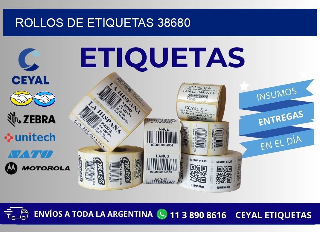 ROLLOS DE ETIQUETAS 38680