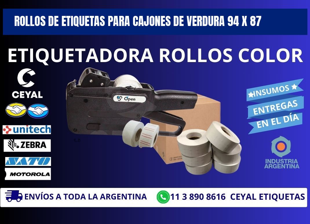 ROLLOS DE ETIQUETAS PARA CAJONES DE VERDURA 94 x 87