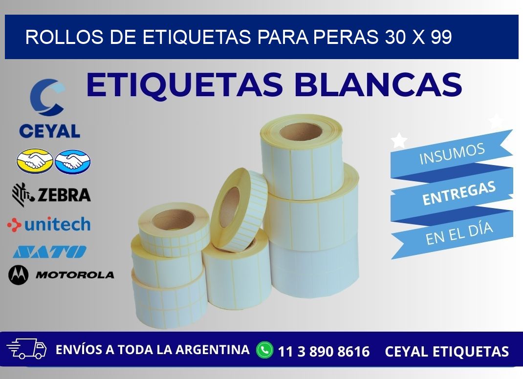 ROLLOS DE ETIQUETAS PARA PERAS 30 x 99