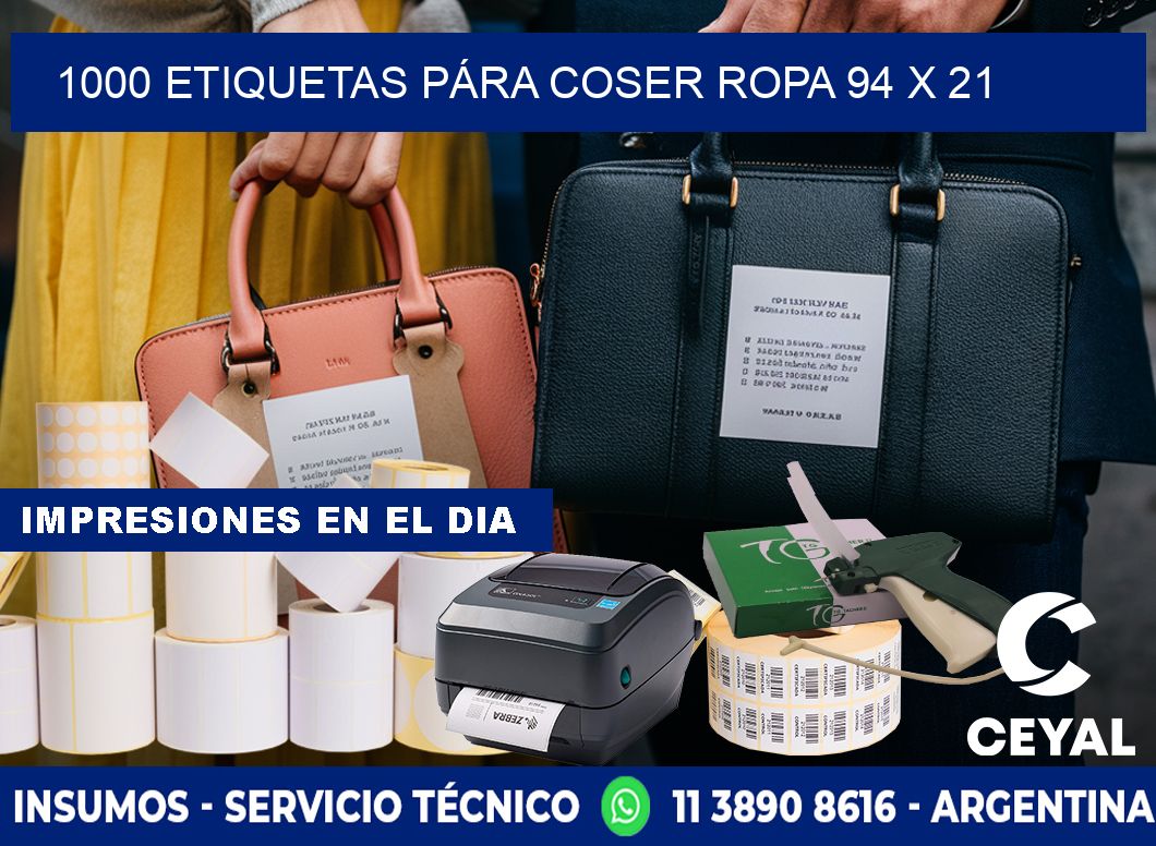 1000 ETIQUETAS PÁRA COSER ROPA 94 x 21