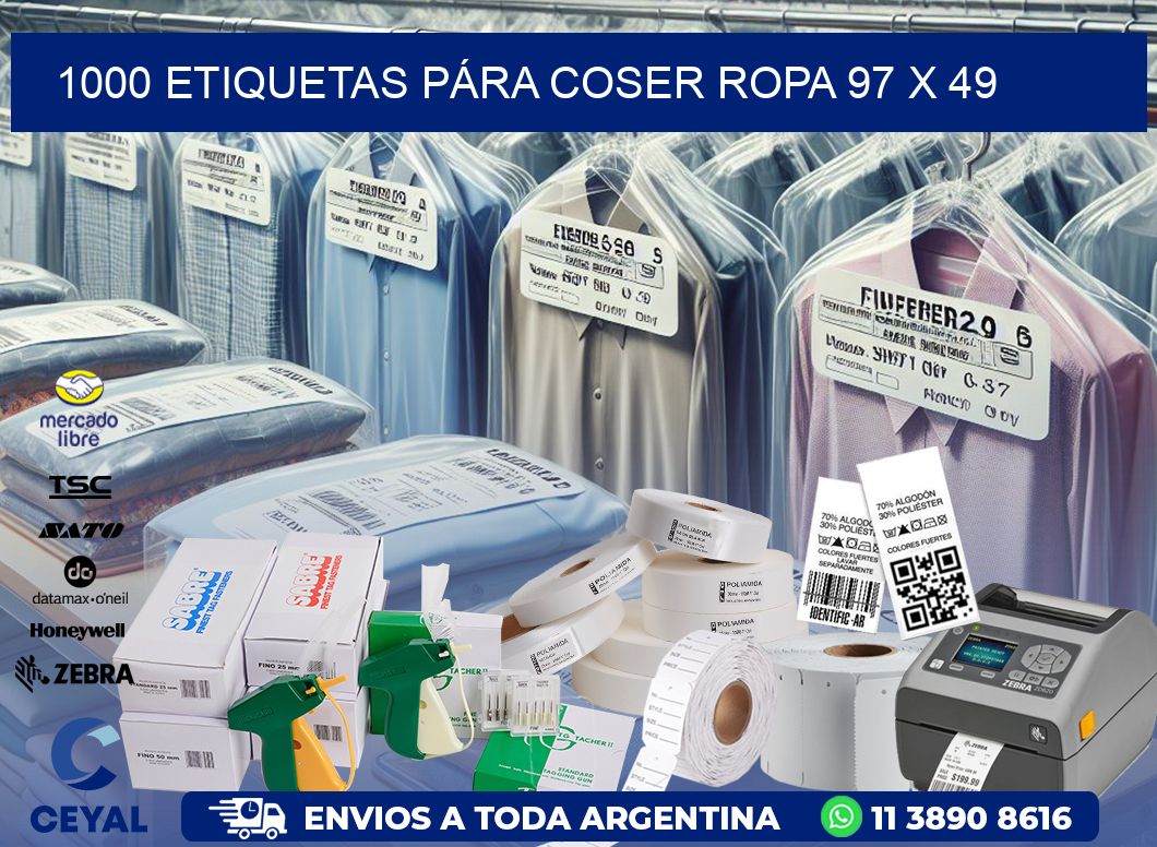 1000 ETIQUETAS PÁRA COSER ROPA 97 x 49